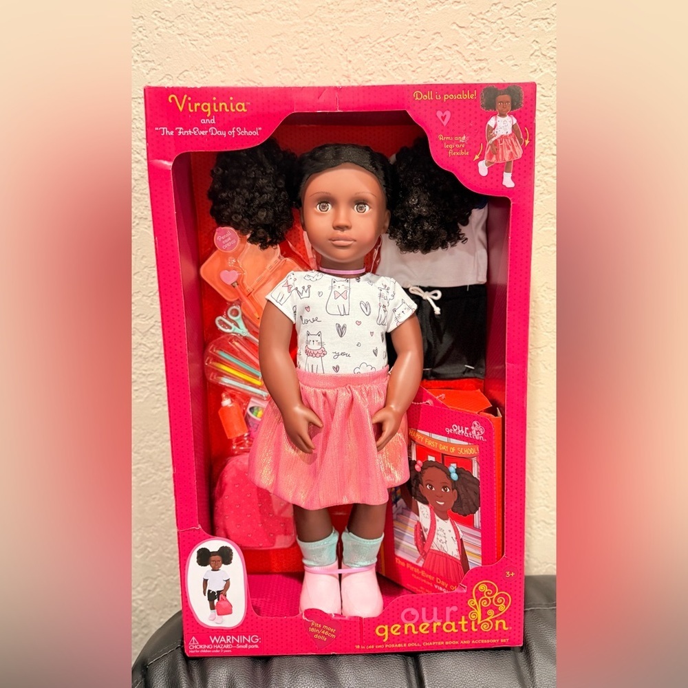 Our Generation Virginia Posable 18-inch School Doll and Accessory Set.